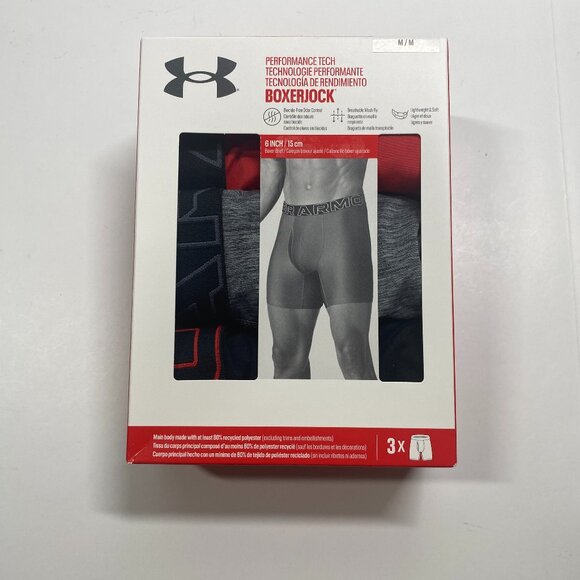 NWT Under Armour UA Performance Tech 6" Boxerjock Boxer Briefs - 3 Pack - Picture 1 of 3
